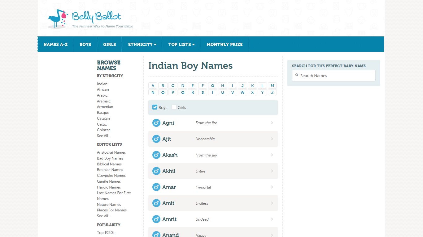 Indian Boy Names